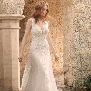 Maggie Sottero Size 16 Style Johanna Ivory over Misty Mauve